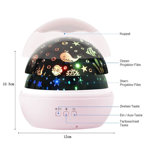 Projektorlampa, Delicacy Nattlampa Barn Sänglampa Stjärnhimmel Nattlampa 360 Graders Rotation Med 8 Färger Ny Typ Stjärnhimmel Projektor