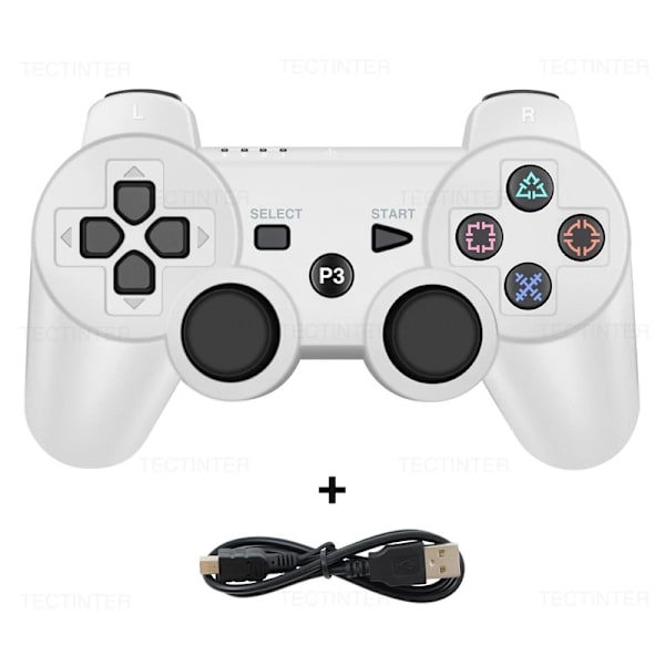 Sort trådløs Bluetooth Gamepad med Touchpad & Mikrofon, Kompatibel med PS & PC, Dobbelt Vibration