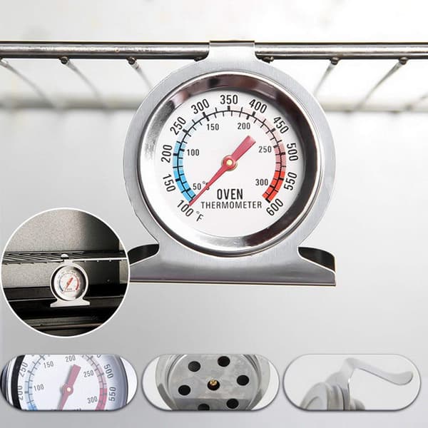 Pakke med ovntermometer i rustfrit stål, mikroovnstermometer, køkkentermometer til madlavning, grilltermometer