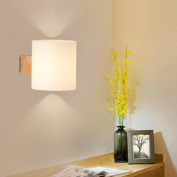 Vägglampa i Massivt Trä för Inomhus, Kreativ Enkel Stil, En-Huvudad