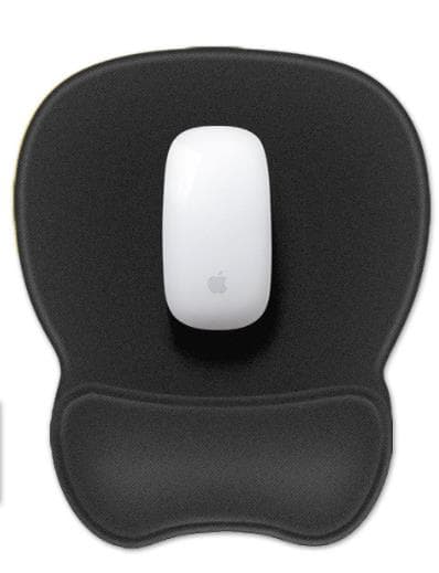 Musematte med håndleddsstøtte, Ergonomisk musematte, Teksturert slitesterk vaskbar gelmusematte for hjemme- og kontorbruk (svart)