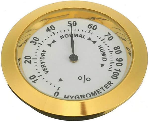 Analog cigarrhygrometer, precisions rund glashygrometer för cigarrlåda, cigarrskåp