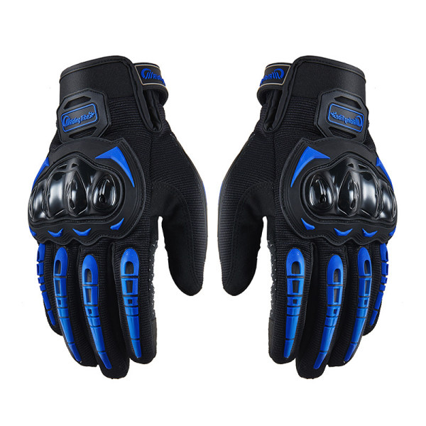 Motorcykelhandsker, Full Finger Touchscreen-handsker til motorcykelracer, ATV, klatring, jagt, motocross og anden udendørs sport (blå)