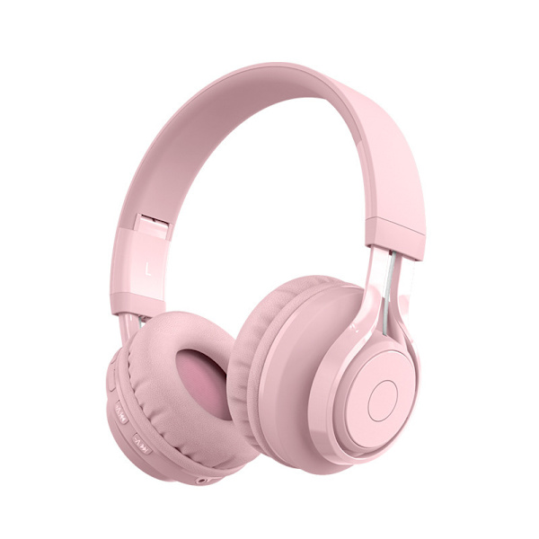 Trådlöst Bluetooth-headset Gaming Headset Barn LED-belysning Dator Gaming Headset Rosa