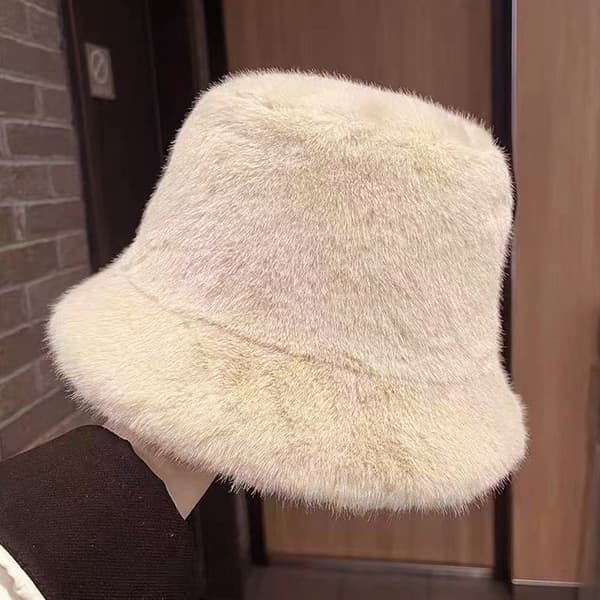 Blød og varm vinterhat i imiteret pels, perfekt til kvinder, fiskerhat-stil.