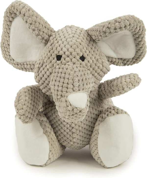 Checkers Elefant Pipig Plysch Hundleksak, Chew Guard Technology - Grå, Stor-15114