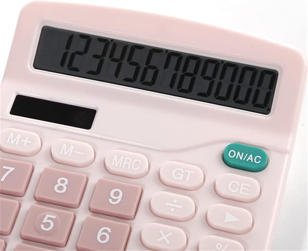 Pink 12 Bit Solar Videnskabelig Lommeregner Skrivebordscomputer til Finanskontor Stor Skærm
