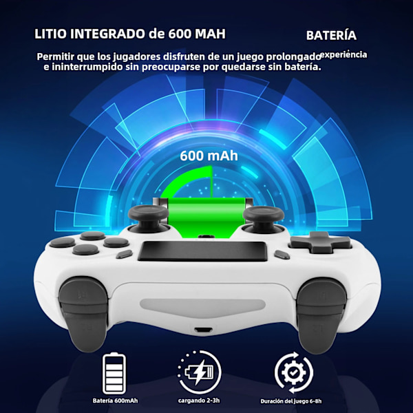Blå trådløs Bluetooth spillkontroller, kompatibel med PS3 og PC, Gamepad Joystick-tilbehør