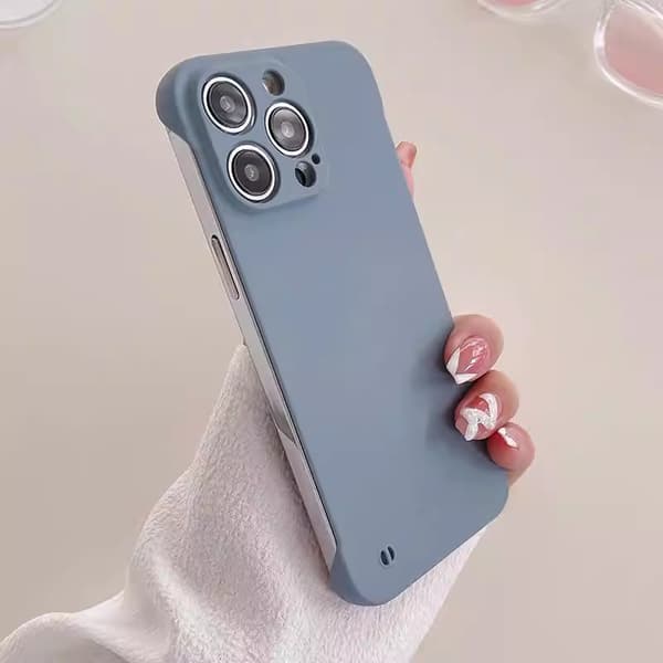 Passer til iPhone 11; Hvit ultratynn rammeløs hardt deksel, rammeløs støtsikker frostet bakside. White iPhone 11