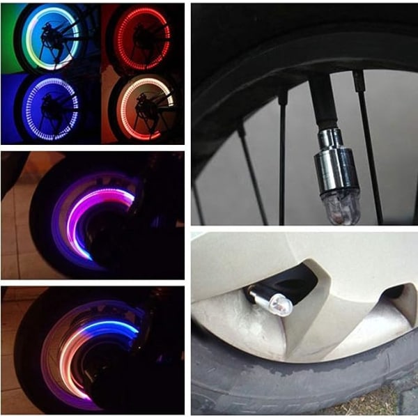 20PC Hjulventillys, LED-blitz Hjuldækventilstammelys til motorcykel, bil, cykel