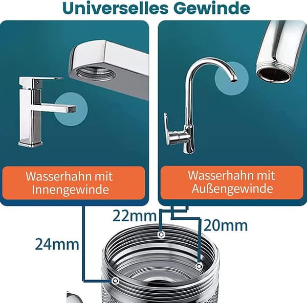 1080° Vridbar Kranluftare Kranfäste Roterande Multifunktionell Kran Mässing Bubbelflöde