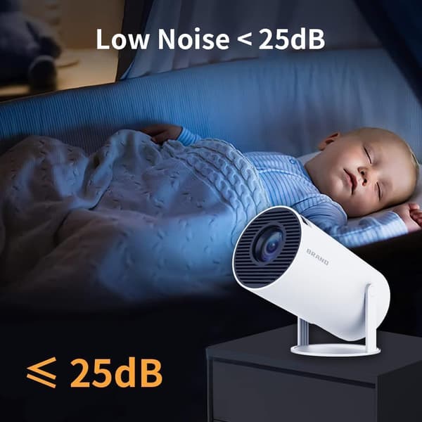 Denne mini bærbare smarte projektor understøtter 4K-input og Full HD-skærm, er kompatibel med WiFi 6 og Bluetooth 5.0, understøtter Android 11, har