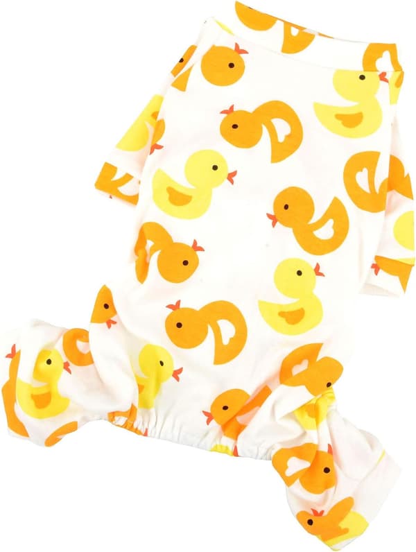 Bomulds hundepyjamas, sødt print, andeprint, medium, 10371