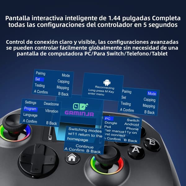 S80 Trådløs Spilcontroller med Lys, Kompatibel med Switch OLED / Lite og PC, Bluetooth