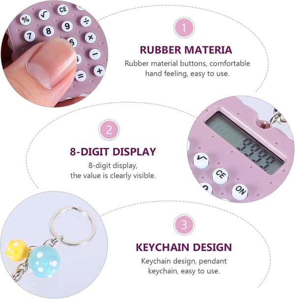 Taskulaskin, avaimenperälaskin Mini elektroninen laskin 8-numeroinen näyttölaskin