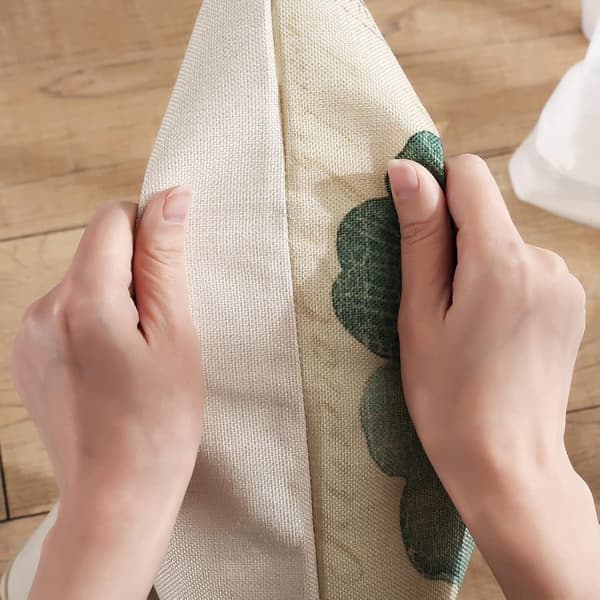 4-pack Kuddfodral 18 x 18, Dekorativ Blommig Linne Kuddfodral för Vardagsrum Sovrum Soffa Säng Kuddfodral Endast