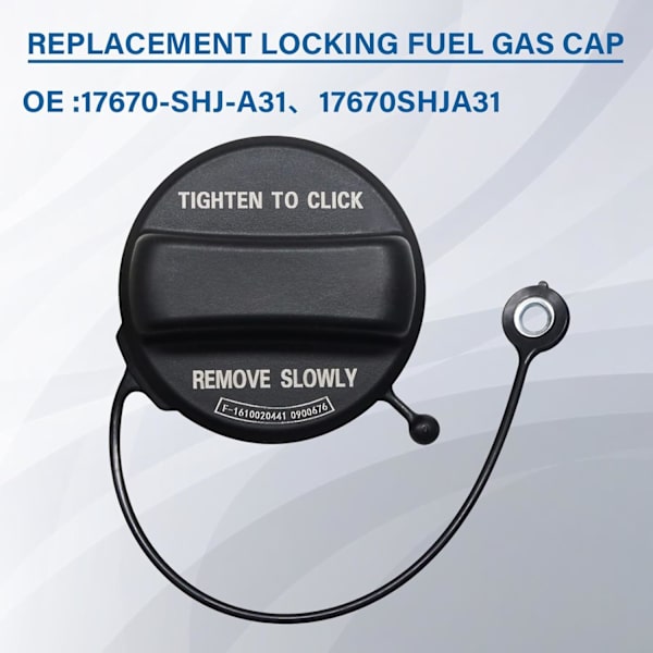 Bensinahattu, Polttoainekansi Hondalle Accord, Odyssey, TL TSX, Pilot, Ridgeline, CRV MDX RSX & Acura MDX, RSX, TL, Vaihto 17670-SHJ-A31, 17670SHJA31