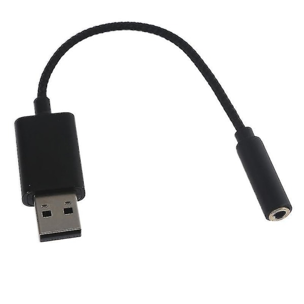 2 i 1 USB till 3,5 mm datorljudkabel USB till aux hörlursadapter Converter Black
