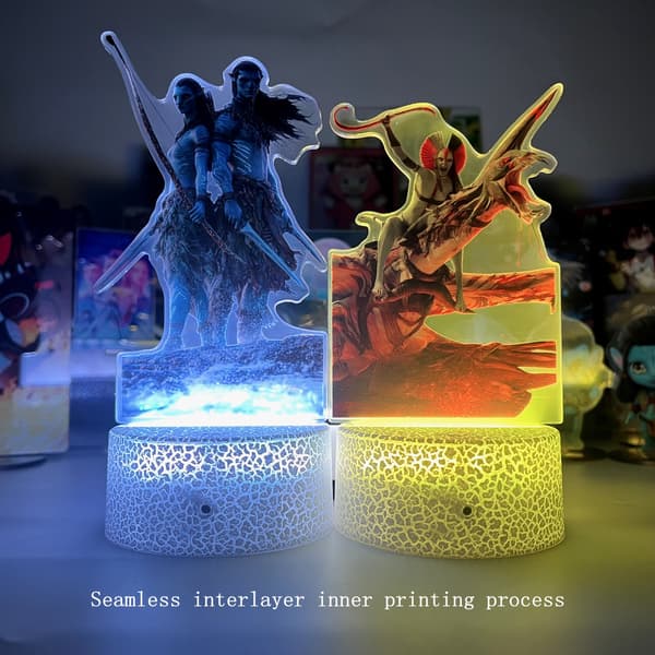 Chibi Mannlig Tegneseriefigur LED Nattlys, Ild & Aske Dekorativ Lampe