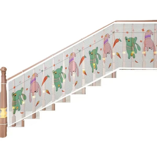 Børnesikkerhedsnet,(300Lx74H CM)trappesikkerhedsnet 3 meter, fortykker babybalkonnet og trappesikkerhedsnet, børnenet