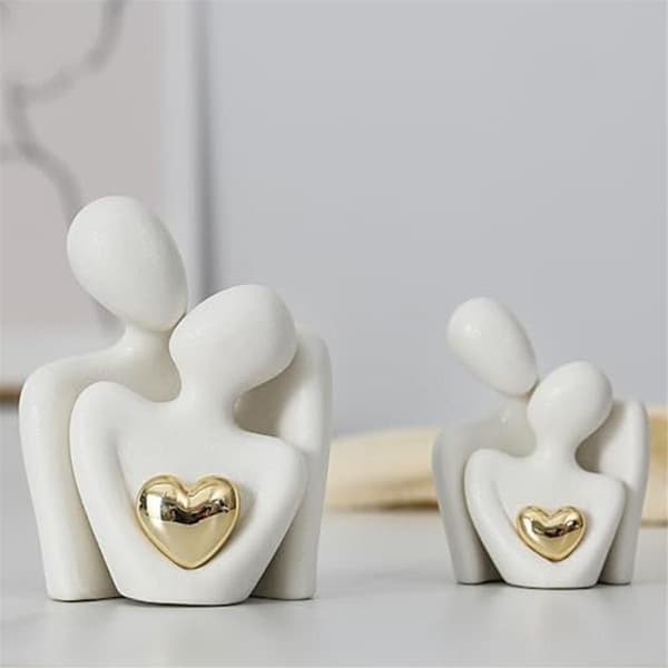 Miniature statue par TV-skabsdekoration abstrakt skulptur