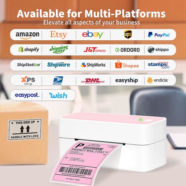 Bluetooth 118mm Forsendelses Termisk Etiket Maker Sticker Printer Bærbar Adresse Porto Etiket Printer Maskine Bredt Anvendt