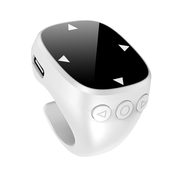 Bluetooth 5.3 trådløs fjernkontroll for videoskrolling, selfie, lesing av e-bøker, hvit White