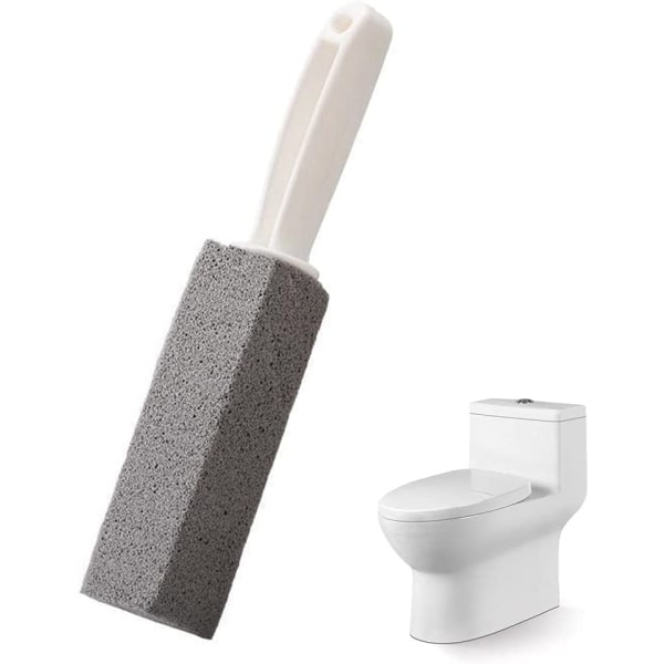4-pack set av pimpsten med handtag, toalettrengöringsborste, fläckborttagningsmedel och hårt vatten för badrum, pool, kök, hem (grå)