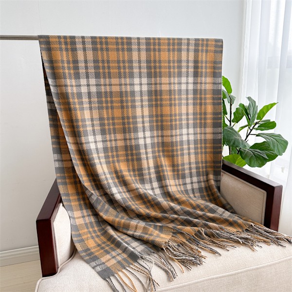 Ny Luksuriøs Vintervarm Sjal Mode Tartan Kvast Mode Sjal Til Mænd Kvinder Fortykkelse Lange Sjal Enkle 200X70cm Wrap Sjal 3