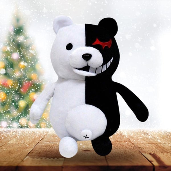 25 cm plys anime dukke, sort hvid bamse dukke spil figur plys legetøj tegneserie blødt udstoppet legetøj til festivaler og fester
