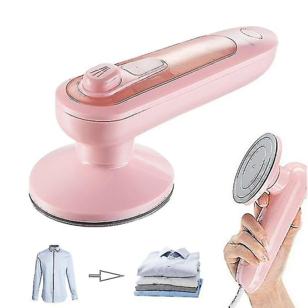 Håndholdt elektrisk strygejern Eu-stik Mini Garment Steamer Tør Tøj Strygemaskine Pink