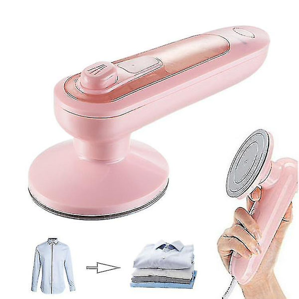 Håndholdt Elektrisk Strygejern EU Stik Mini Tøjdamper Tørt Tøj Strygemaskine Pink