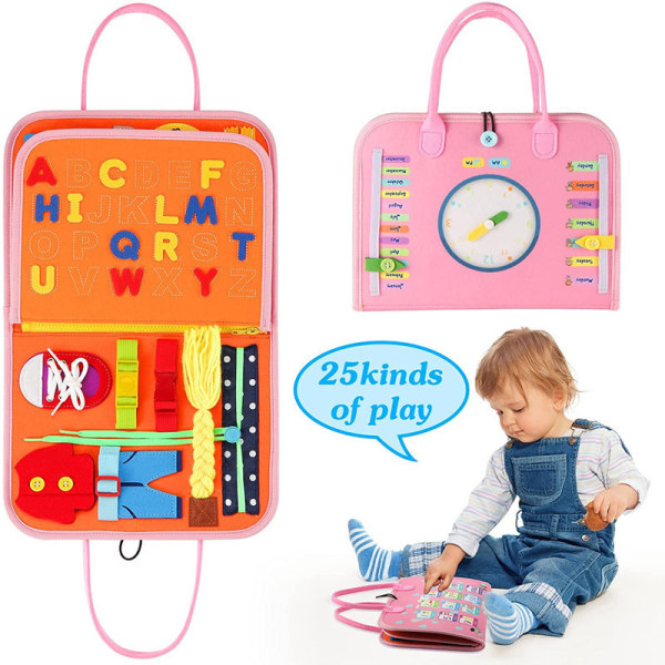 Kiireinen Montessori Board lapsille, Montessori Board, Activity Board, Oppimisen elämäntaitoja opettava lelu lahja 1-4-vuotiaille baby