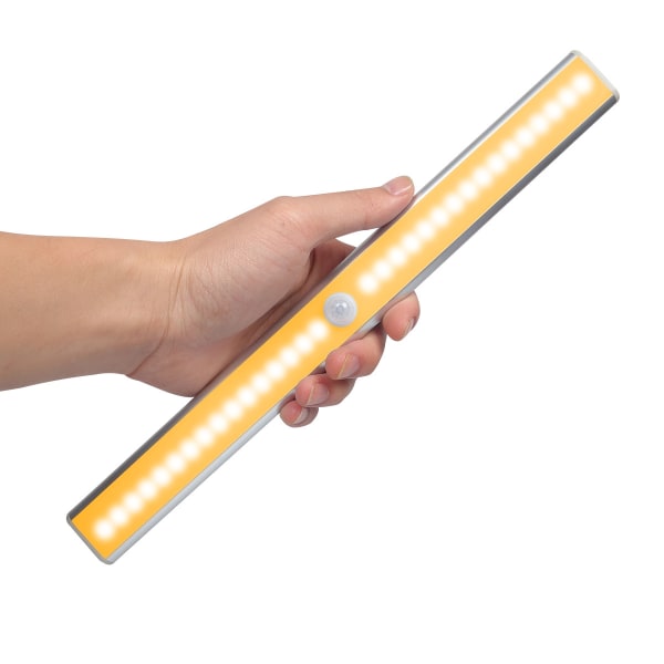 1 stk Menneskekropp Infrarød USB Lading Induksjonslys Smart LED Strip Lys Korridor Lys Skap Lys Garderobe Lys (gult lys, 40 perler 30cm/1)