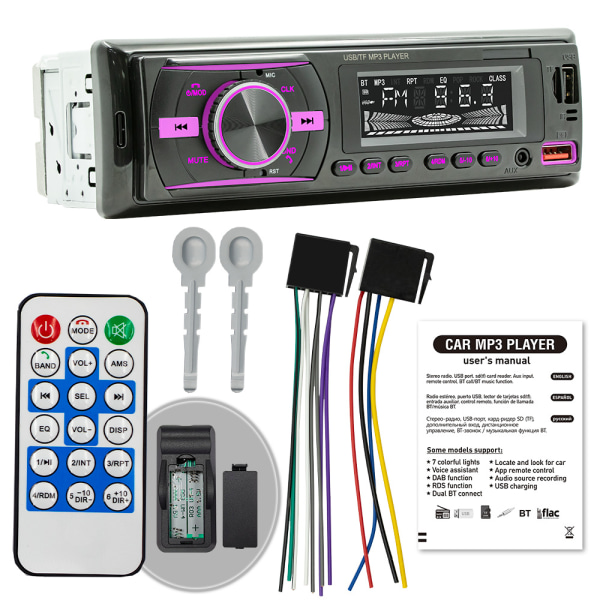Universal bil MP3 afspiller plug-in kort Bluetooth positionering find bil optagelse bil U disk effektforstærker radio