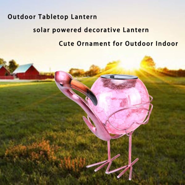 Dekorativ udendørs sollanterne Vandtæt LED-sollys Flamingo bordlampe til udendørs gårdhave