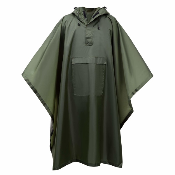 3 i 1 multifunktionel regnponcho regnfrakke, genanvendelig vandtæt regnfrakke med hætte army green 2pcs