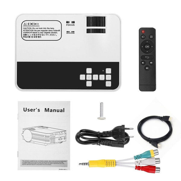 LED Mini Projektor Hjem LED Mini Mini 1080 HD Projektor Black and gray