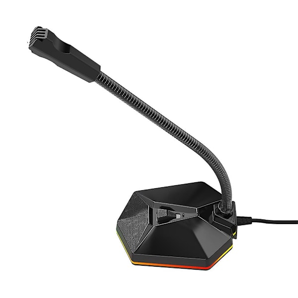Tsp201 Säädettävä RGB-valo USB-työpöytäpeli- ja suoratoistomikrofoni PC:lle