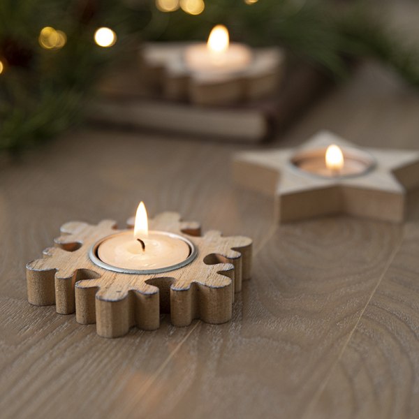 3 stil jul trä ljusstakar Star Snowflake Xmas Tree Design ljushållare d436  | Fyndiq
