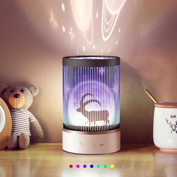 Animerade LED Ry Sky Projektionslampa med Fjärrkontroll Projektor Hem Säng White