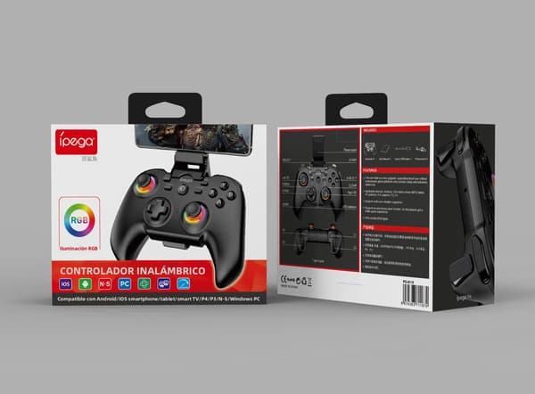 Hvit kontroller med adapter Bluetooth Gamepad, kompatibel med Android, PC, Switch-stil, PS3