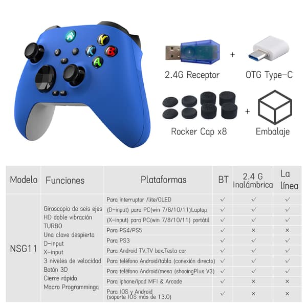 Pi6-akset Gyroskop Mobil Spilcontroller, Kompatibel med Android- og iOS-enheder