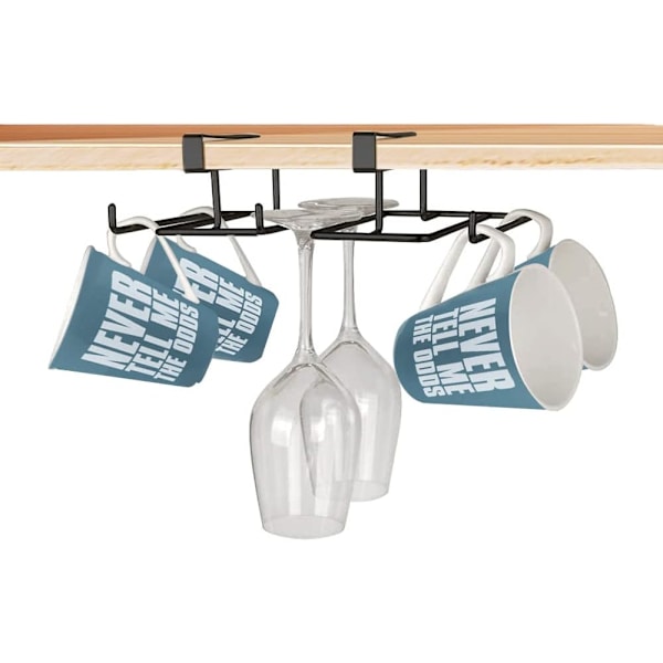 Multifunksjonell Vinglassholder Kaffekoppholder Glasskoppholder (Svart)