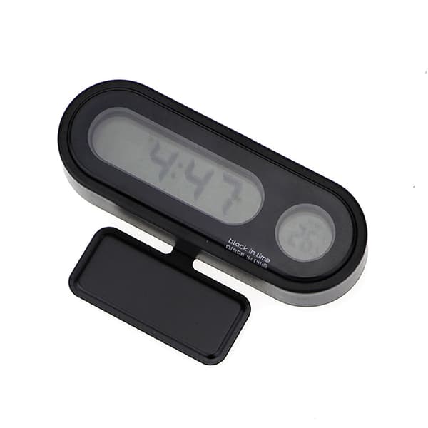 Termometer, voltmeter och klocka för bil, 2-i-1 mini elektronisk klocka för bilinteriör LED digital klocka termometer voltmeter 7,5 × två p