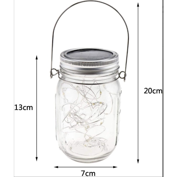 4 Pak Udendørs Solcellelamper 30LED Mason Jar Lys Solenergi