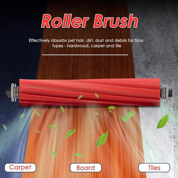 Tre reservgummirullborstar; kit kompatibelt med Roborock S7, S7+, S7 MaxV, S7 MaxV Plus, S7 MaxV Ultra, Q7, Q7+, Q7 Max, Q7 Max+, Q5+, Q5,