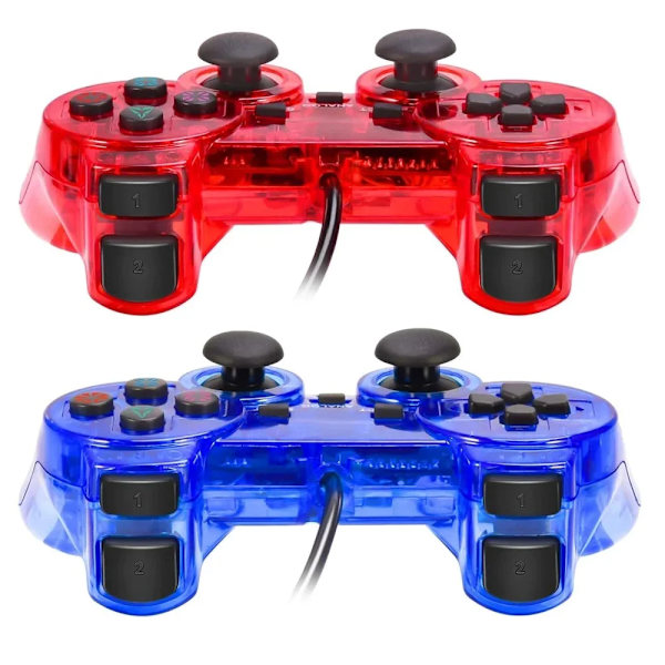 P06 Sort Game Controller Kompatibel med PS4/Slim/Pro/PC, 360° Joystick, Dobbelt Vibration, 6 Akser USB/Bluetooth