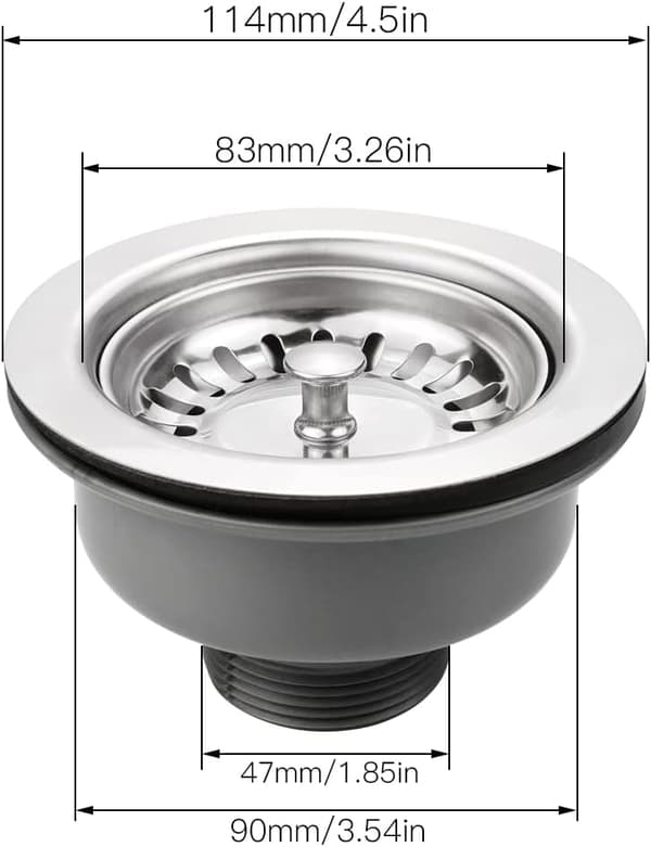 Vask 304 rustfrit stål vask kurv tilbehør (114mm)
