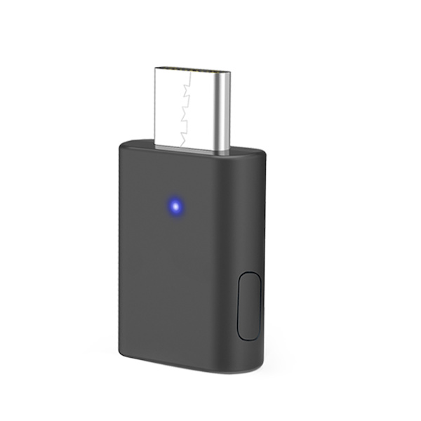 Dubbel ljudadapter, USB-C-anslutning, stöder Qualcomm aptX-Adaptive Bluetooth 5.2, lämplig för PC/Mac/PS5, Bluetooth-sändare för dator